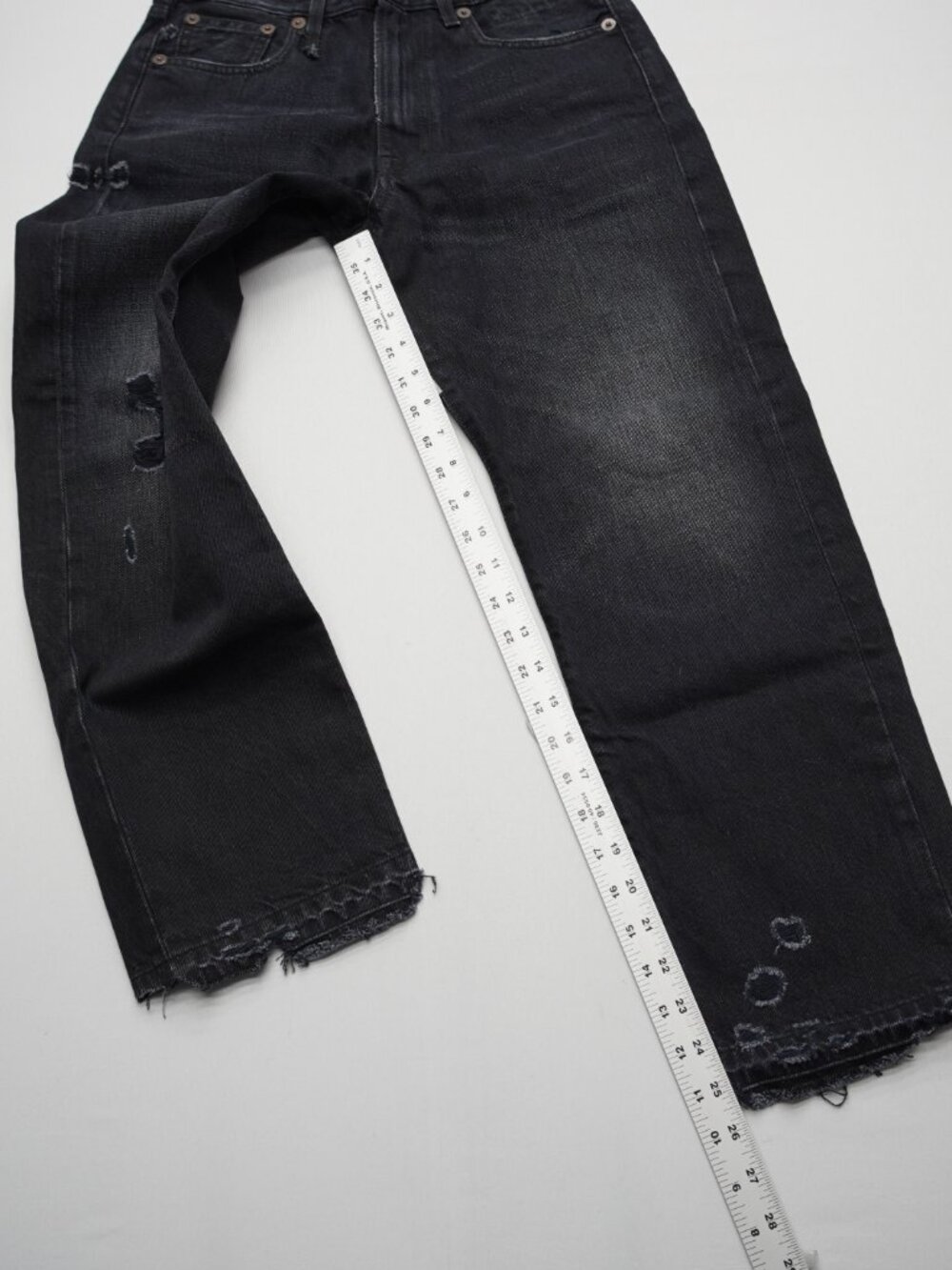 R13 Boyfriend Jeans in Jake Black Size 25 - Picture 12 of 15